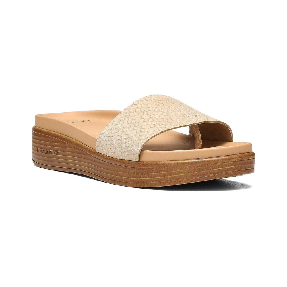 Donald Pliner Fiji Slide Womens 6.5 Ivory Leather Platform Wedge Sandals GAL1924
